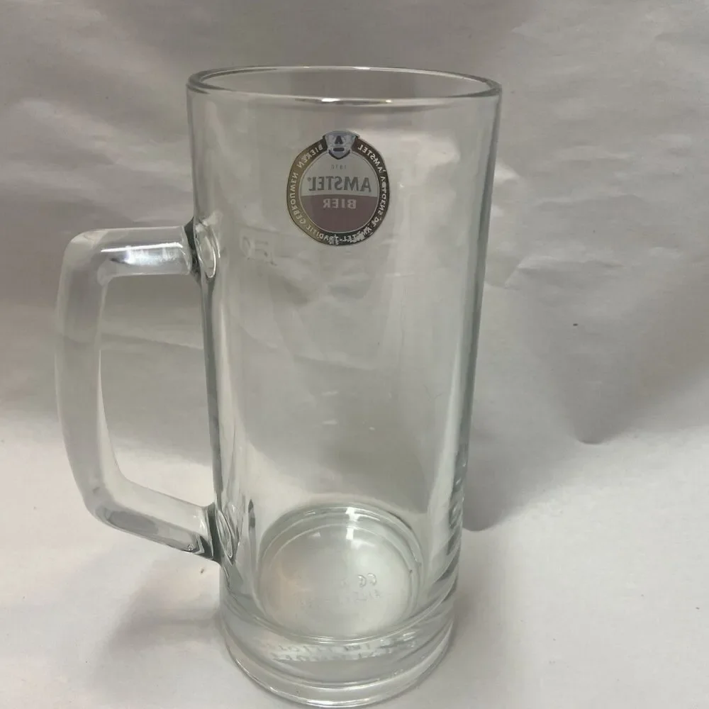 Amstel Beer Bier 20oz Stein Clear Glass with Logo